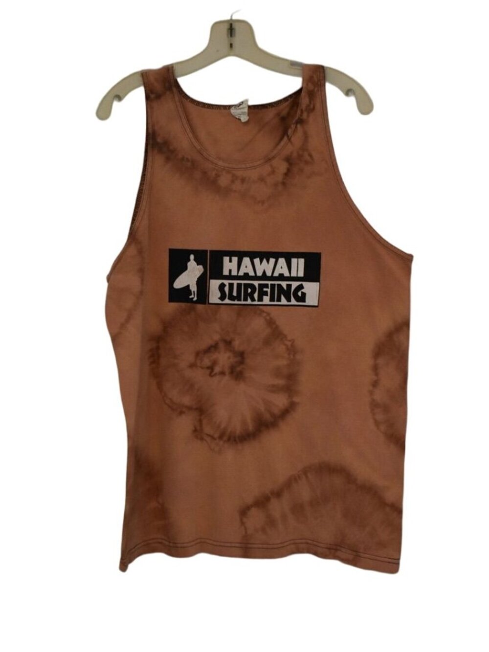 Men's Allstyle Custom Bleach Dye Hawaii Surfing Graphic Tank Top Size L